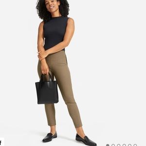 Everlane Side-Zip Stretch Cotton Pants in Ochre Tan Sz 2